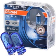 OSRAM Cool Blue Boost + modré žiarovky W5W H7