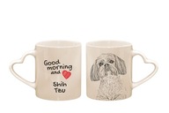 Keramický hrnček Shih Tzu s potlačou srdca Keramický hrnček Shih Tzu s potlačou srdca