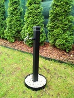 Záhradný kohútik s LED lemom Čierna upevňovacia kotva