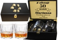 Darčeková sada whisky s rytými sklenenými kockami