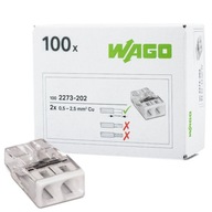 100x drôt rýchleho konektora 2x2,5mm2 WAGO 2273-202 100x drôt rýchleho konektora 2x2,5mm2 WAGO 2273-202