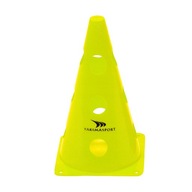 Cvičné kužele, 10 ks, 23 cm, s otvormi, žlté Cvičné kužele, 10 ks, 23 cm, s otvormi, žlté