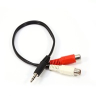 Adaptér JACK 3,5 mm samec na 2 x RCA CHINCH samica Adaptér JACK 3,5 mm samec na 2 x RCA CHINCH samica