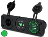 USB 4.2A + VOLTMETER 6-30V + ZÁSUVKA ZAPAĽOVAČA CIGARET ZIEL USB 4.2A + VOLTMETER 6-30V + ZÁSUVKA ZAPAĽOVAČA CIGARET ZIEL