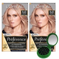 LOREAL Preference farba na vlasy 8,23 Medium Rose Gold 2 ks + ZADARMO LOREAL Preference farba na vlasy 8,23 Medium Rose Gold 2 ks + ZADARMO