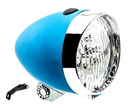 Svietidlo JY592 RETRO BATTERIES BLUE predné svetlo na bicykel + držiak