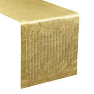 Zlatý módny zamatový behúň na stôl so zirkónmi 35X220