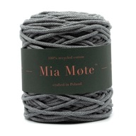 Mia Mote Bavlnená pletená šnúrka pre makramé, grafit +5mm 100m Mia Mote Bavlnená pletená šnúrka pre makramé, grafit +5mm 100m