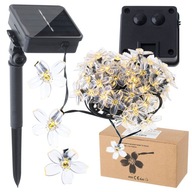 Záhradné lampy solárne kvety 7m 50LED teplé bi Záhradné lampy solárne kvety 7m 50LED teplé bi