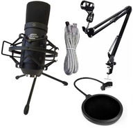 CRONO STUDIO 101 USB BK KONDENZÁTOROVÝ MIKROFÓN SÚPRAVA POPFILTRA STOJAN NA RAMENO CRONO STUDIO 101 USB BK KONDENZÁTOROVÝ MIKROFÓN SÚPRAVA POPFILTRA STOJAN NA RAMENO