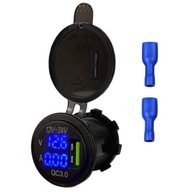 AMPERMETER A VOLTMETER PRE LOĎ +USB MODRÝ- 05551