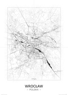 Wrocław Čiernobiela mapa na stenu 50x70 cm Wrocław Čiernobiela mapa na stenu 50x70 cm