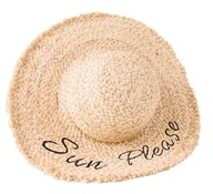 Dámsky slamený plážový klobúk s nápisom