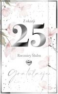 Krásne zdobené blahoželanie k 25. výročiu svadby LUX45 Krásne zdobené blahoželanie k 25. výročiu svadby LUX45
