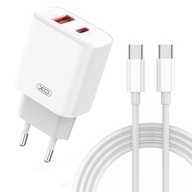 Rýchla nabíjačka dvojitá USB-C / USB 20W kocka, dlhý kábel 200 cm Rýchla nabíjačka dvojitá USB-C / USB 20W kocka, dlhý kábel 200 cm