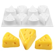 Silikónová forma na mydlové sviečky, monočasticový 3D syr