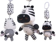 Kontrastná zebra senzorická prívesná hrkálka Kontrastná zebra senzorická prívesná hrkálka