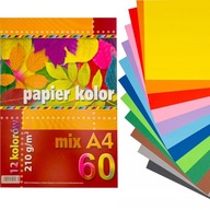 A4 farebný kancelársky papier, 60 listov, 12 farieb A4 farebný kancelársky papier, 60 listov, 12 farieb