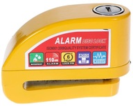 Diskový zámok s alarmom 110dB, žltý pohybový senzor
