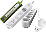 Napájacia lišta 4 zásuvky + 4x predlžovací kábel USB Napájacia lišta 4 zásuvky + 4x predlžovací kábel USB