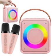 2 bezdrôtové mikrofóny Prehrávanie hudby Bluetooth reproduktor s LED svetlom Novinka 2 bezdrôtové mikrofóny Prehrávanie hudby Bluetooth reproduktor s LED svetlom Novinka