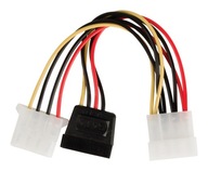 Adaptér MOLEX 4pin wt-MOLEX 4pin gn + SATA 15pin gn