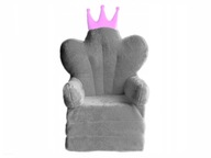 XXL kreslo princezná plyšový trón pre dieťa