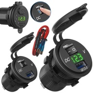 NABÍJAČKA NAPÁJANIE USB QC3.0 VOLTMETER + TLAČIDLO NABÍJAČKA NAPÁJANIE USB QC3.0 VOLTMETER + TLAČIDLO