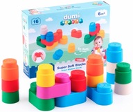 Dumel Dumi Blocks SUPER SOFT BLOCKS bezpečné pre batoľatá 16 ks 6m+ Dumel Dumi Blocks SUPER SOFT BLOCKS bezpečné pre batoľatá 16 ks 6m+