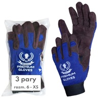 Pracovné rukavice PREMIUM, 3 páry, veľkosť 6, XS