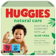 HUGGIES Natural Care vlhčené obrúsky 4x 56 ks