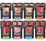 RAFI mokré krmivo pre psov - mix 8 príchutí - 24x400g RAFI mokré krmivo pre psov - mix 8 príchutí - 24x400g