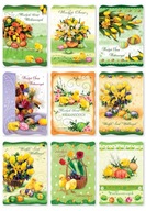 Pohľadnice Lacné veľkonočné pohľadnice, sada 9 kusov s PWZ trblietavými obálkami