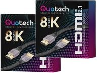 2x HDMI 2.1 Ultra High Speed 8K Quotech kábel 3m 2x HDMI 2.1 Ultra High Speed 8K Quotech kábel 3m