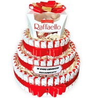 3-poschodová torta s čokoládkami Kinder a Raffaello + Name 3-poschodová torta s čokoládkami Kinder a Raffaello + Name