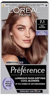 Farba na vlasy LOREAL Preference Cool Blondes 7.1 Ash Blonde Farba na vlasy LOREAL Preference Cool Blondes 7.1 Ash Blonde