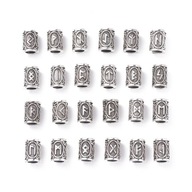 Wintage korálky, štýl Tibet, Viking Rune/Futhark, 13x10 mm, 24 ks/set Wintage korálky, štýl Tibet, Viking Rune/Futhark, 13x10 mm, 24 ks/set
