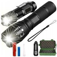 SET 2x TAKTICKÁ BATERKA CREE XM-L T6 Q5 COB SET 2x TAKTICKÁ BATERKA CREE XM-L T6 Q5 COB