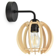 Nástenná lampa čierne drevené LED tienidlo Nástenná lampa čierne drevené LED tienidlo