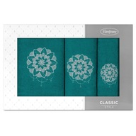 Sada 3 ks uterákov Eurocurtains Lotus c.turquoise+s Sada 3 ks uterákov Eurocurtains Lotus c.turquoise+s
