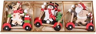 Drevené čačky Prívesky na vianočný stromček Sob Santa Claus Snehuliak 9 kusov Drevené čačky Prívesky na vianočný stromček Sob Santa Claus Snehuliak 9 kusov