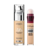 Sada Loreal True Match 2N + Maybelline Instant Eraser Concealer 01 Light Sada Loreal True Match 2N + Maybelline Instant Eraser Concealer 01 Light