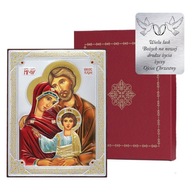 Strieborný obraz ikony Svätej rodiny GRAVÍROVANIE