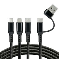 EVERAKTÍVNY USB KÁBEL PRE APPLE IPHONE LIGHTNING USB-C USB-A MICRO USB 120CM