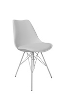 Škandinávska stolička KLAR, biela ekologická koža