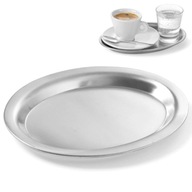 Oválny oceľový servírovací podnos na kávu 26,5 x 19,5 cm Oválny oceľový servírovací podnos na kávu 26,5 x 19,5 cm