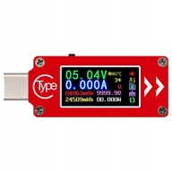 TC64 Typ-C farebný LCD USB voltmeter ampérmeter