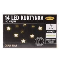 Záves 14LED teplých bielych hviezd Záves 14LED teplých bielych hviezd