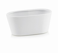 KERAMICKÝ KVETINÁČ KRYT Žľab 21cm BIELY KERAMICKÝ KVETINÁČ KRYT Žľab 21cm BIELY
