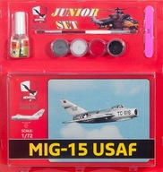 MIG-15 USAF - farby, lepidlo, štetce, pilník, mierka 1/72